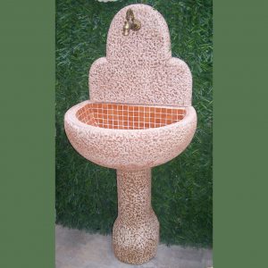 FONTANA MURALE BOCCIARDATA CON MOSAICO
